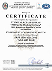 Certificate SRPS ISO 14001:2015(ISO 14001:2015)